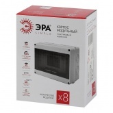 Щиток навесной влагозащищенный ЭРА КМПн-8 на 8 модулей с прозрачной дверкой IP65