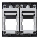 Адаптер на 2 конектора RJ45 SimonConnect, AMP(S110,SL110,SLt),Brand-Rex,RIT, 45х45мм, графит