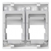 Адаптер на 2 конектора RJ45 SimonConnect, AMP(S110,SL110,SLt),Brand-Rex,RIT, 45х45мм, белый