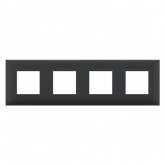 Рамка 8 модулей ARTLEBEDEV DKC Avanti из пластика, Черный матовый