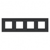 Рамка 8 модулей ARTLEBEDEV DKC Avanti из пластика, Черный матовый