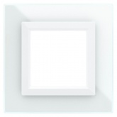 Рамка 2 модуля DKC Avanti из натурального стекла, белая