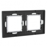 Рамка 4 модуля DKC Avanti из натурального стекла, белая