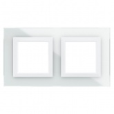 Рамка 4 модуля DKC Avanti из натурального стекла, белая