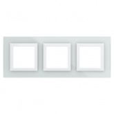 Рамка 6 модулей DKC Avanti из натурального стекла, белая