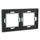 Рамка 4 модуля DKC Avanti из натурального стекла, светло-зеленая