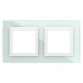 Рамка 4 модуля DKC Avanti из натурального стекла, светло-зеленая