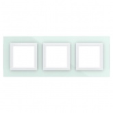 Рамка 6 модулей DKC Avanti из натурального стекла, светло-зеленая