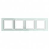 Рамка 8 модулей DKC Avanti из натурального стекла, светло-зеленая