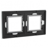 Рамка 4 модуля DKC Avanti из натурального стекла, светло-серая