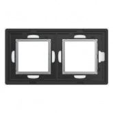 Рамка 4 модуля DKC Avanti из натурального стекла, светло-серая