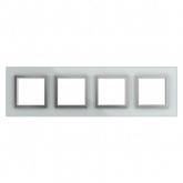 Рамка 8 модулей DKC Avanti из натурального стекла, светло-серая