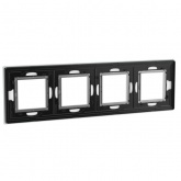 Рамка 8 модулей DKC Avanti из натурального стекла, светло-серая