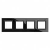 Рамка 8 модулей DKC Avanti из натурального стекла, черная