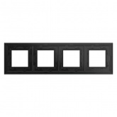 Рамка 8 модулей DKC Avanti из натурального стекла, черная