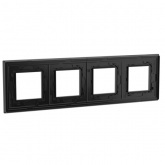 Рамка 8 модулей DKC Avanti из натурального стекла, черная