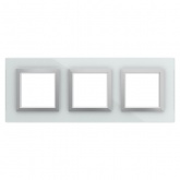 Рамка 6 модулей DKC Avanti из натурального стекла, светло-серая