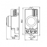 Датчик движения ИЭК ДД-МВ 201 белый, 1200Вт, 360 гр.,8М,IP20