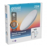 Светильник светодиодный стационарный (накладной) Gauss Smart Home тип CCT+DIM 25 Вт