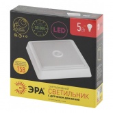 Светильник светодиодный ЖКХ SPB-4-05-4K-MWS IP20 5Вт 400Лм 4000К 140мм квадрат с датчиком движения