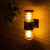 Светильник садово-парковый Сан-Франциско Feron DH0802 60W 2хE27 230V IP54 на стену черный