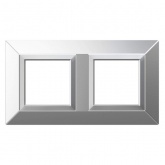 Рамка 4 модуля DKC Avanti из металла, светло-серебристая