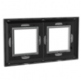 Рамка 4 модуля DKC Avanti из металла, светло-серебристая