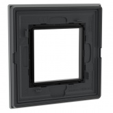 Рамка 2 модуля DKC Avanti из натурального стекла, черная