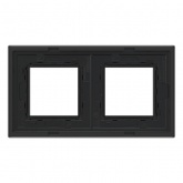 Рамка 4 модуля DKC Avanti из натурального стекла, черная