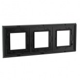 Рамка 6 модулей DKC Avanti из натурального стекла, черная