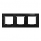 Рамка 6 модулей DKC Avanti из натурального стекла, черная