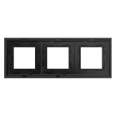 Рамка 6 модулей DKC Avanti из натурального стекла, черная