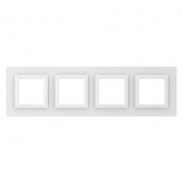 Рамка 8 модулей DKC Avanti из натурального стекла, белая