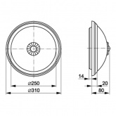 Светильник НПО3234Д белый 2х25 патрон Е27 под лампы LED/КЛЛ с датчиком движения ИЭК