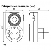 Розетка с механическим суточным таймером TDM ТРМ-01 16А шаг 30 мин.