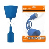 Патрон TDM пластиковый Е27 с подвесом 1 м, синий