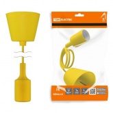 Патрон TDM пластиковый Е27 с подвесом 1 м, желтый