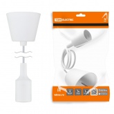 Патрон TDM пластиковый Е27 с подвесом 1 м, белый