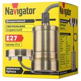Светильник Navigator 61 521 NIL-SF01-007-E27 60Вт 1,5м. метал. черненая бронза