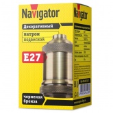 Патрон декоративный подвесной 61 517 NLH-V01-005-E27 max60W металл черный хром