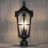 Светильник садово-парковый Замок Feron PL104 E27 150х150х380мм черное золото (на столб 0,38м)