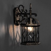 Светильник садово-парковый Витраж Feron PL131 E27 205х230х380мм черное золото (на стену вниз)