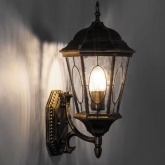 Светильник садово-парковый Витраж Feron PL160 E27 205х245х440мм черное золото (на стену вверх)