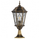 Светильник садово-парковый Витраж Feron PL154 E27 240х240х550мм черное золото (на постамент 0,54м)