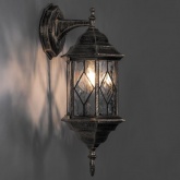 Светильник садово-парковый Витраж Feron PL121 E27 165х200х430мм черное золото на стену вверх