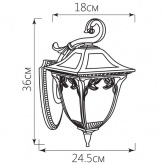 Светильник садово-парковый Афина Feron PL4072 E27 245х180х360мм черное золото (на стену вниз)
