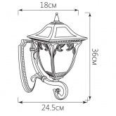 Светильник садово-парковый Афина Feron PL4071 E27 245х180х360мм черное золото (на стену вверх)