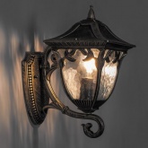 Светильник садово-парковый Афина Feron PL4071 E27 245х180х360мм черное золото (на стену вверх)