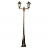 Светильник садово-парковый Классика Feron 6214 2xE27 590х195х2200мм черное золото (столб 2200мм)