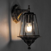 Светильник садово-парковый Классика Feron 6102 E27 170х200х320мм черное золото (на стену вниз)